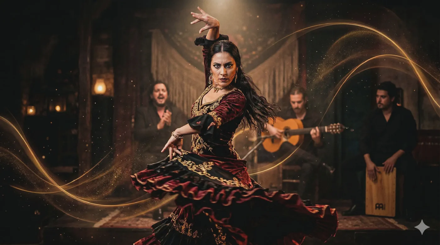 Montaje flamenco cercano para un evento privado